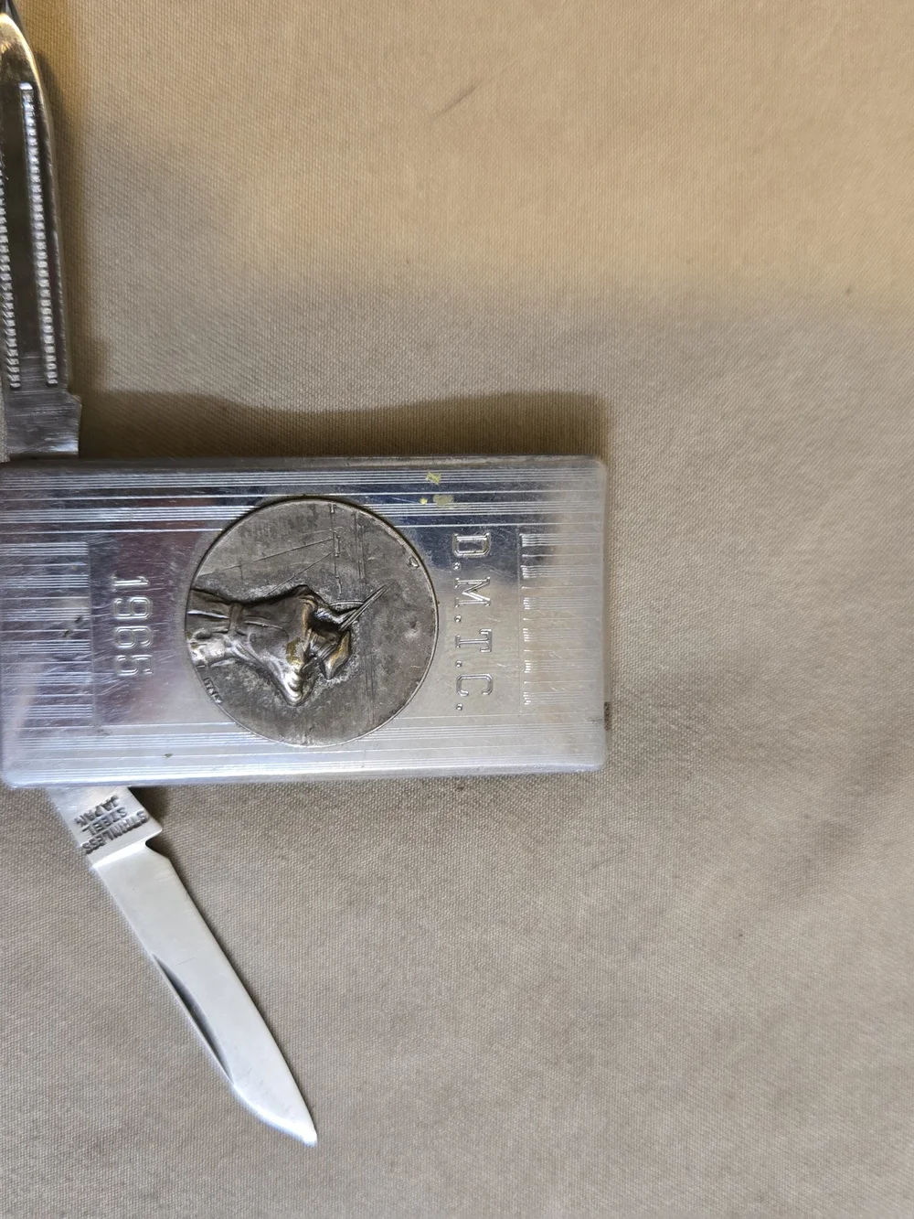 Vintage D.M.T.C 1965 Silvertone Multi-Tool Pocket Knife And Money Clip